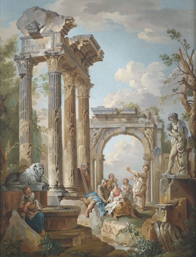 Preaching of an Apostle in Roman Ruins by Giovanni Paolo Pannini